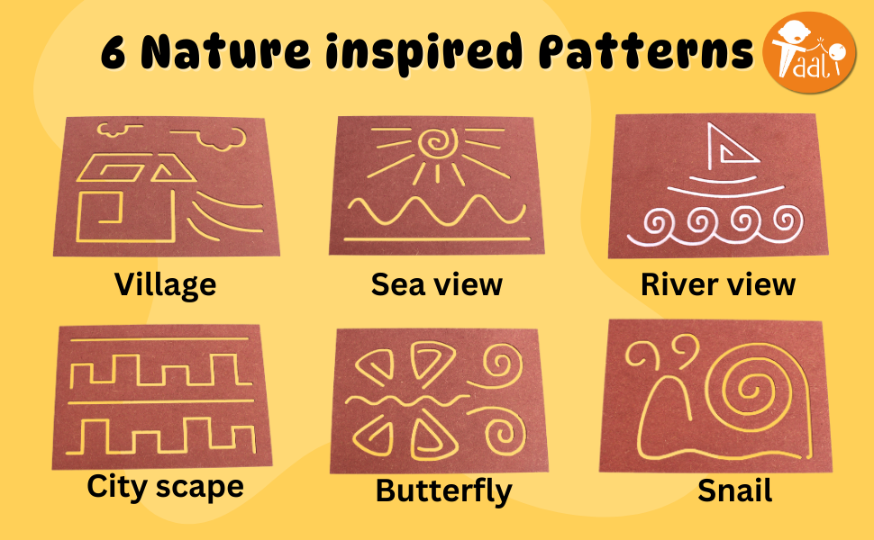 Hastakshar - Handwriting Improvement Stencils. Six nature-inspired patterns